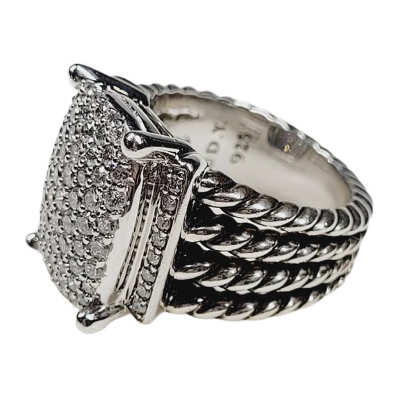 David Yurman Wheaton Diamond Ring Sterling Silver - Picture 6 of 9